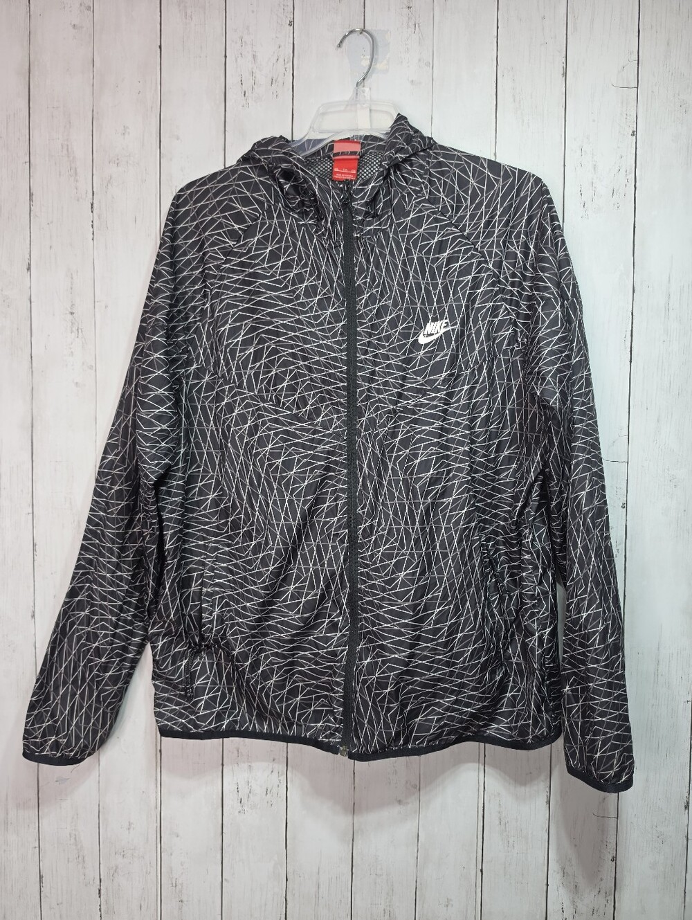 Nike Womens Windrunner Jacket Grid Packable Biking Running Hiking Black Size XXL